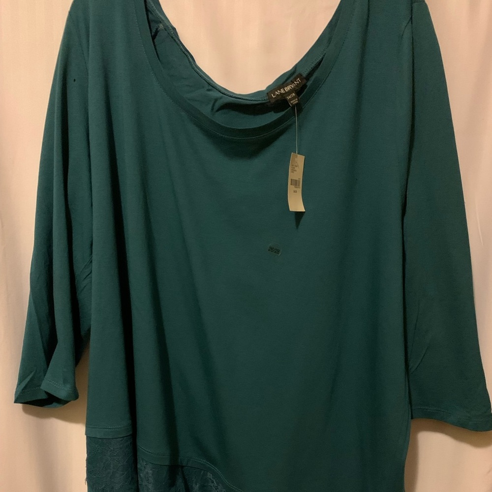 Lane Bryant Teal Top 3/4 Sleeve Size 26/28